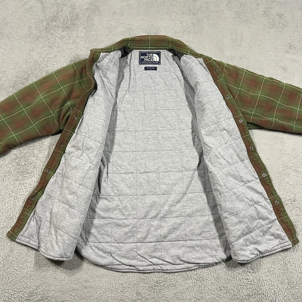 The North Face Trapper Flannel Jacket Shacket Mens Small Lined Insulated Snap